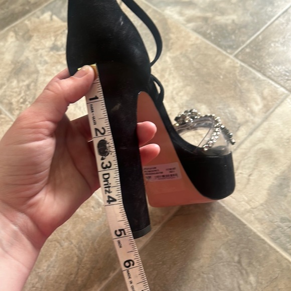 Schutz Black Bling Jayda Platform Suede Heels 9.5 - Picture 5 of 16